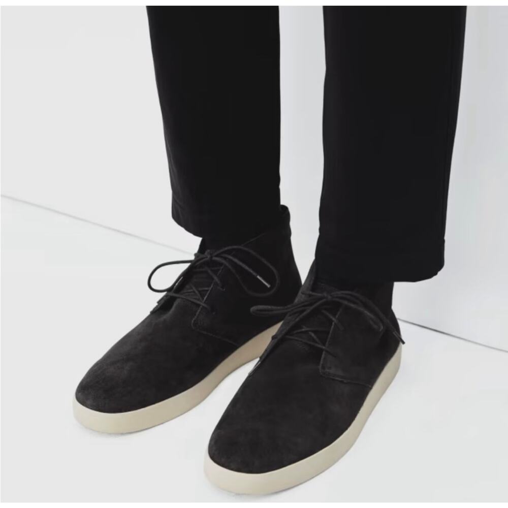 Everlane Desert Chukka Sneaker Boot Pebble Suede Leather Casual Black NIB 7.5